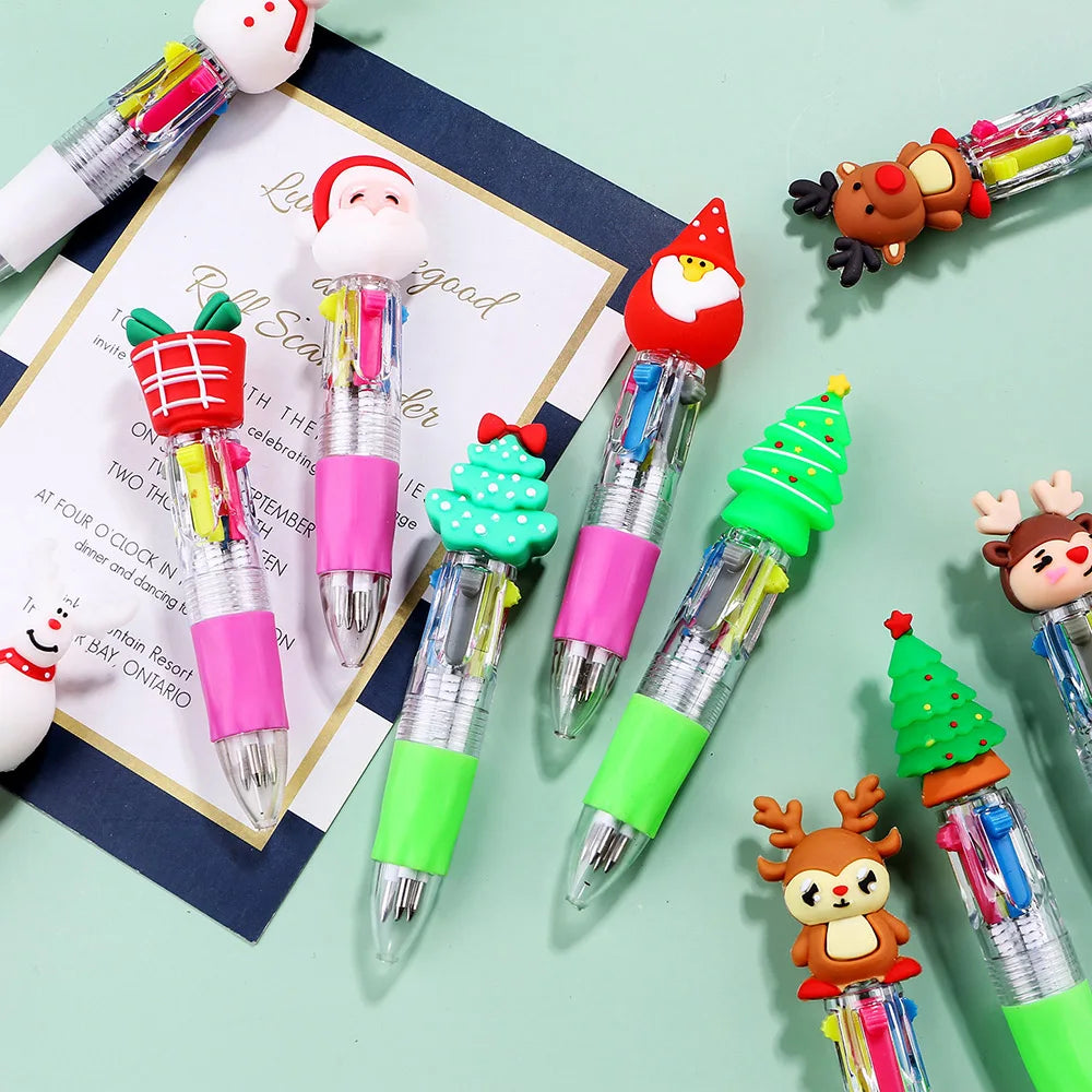 1Pcs 4 Color Retractable Mini Christmas Pen.
