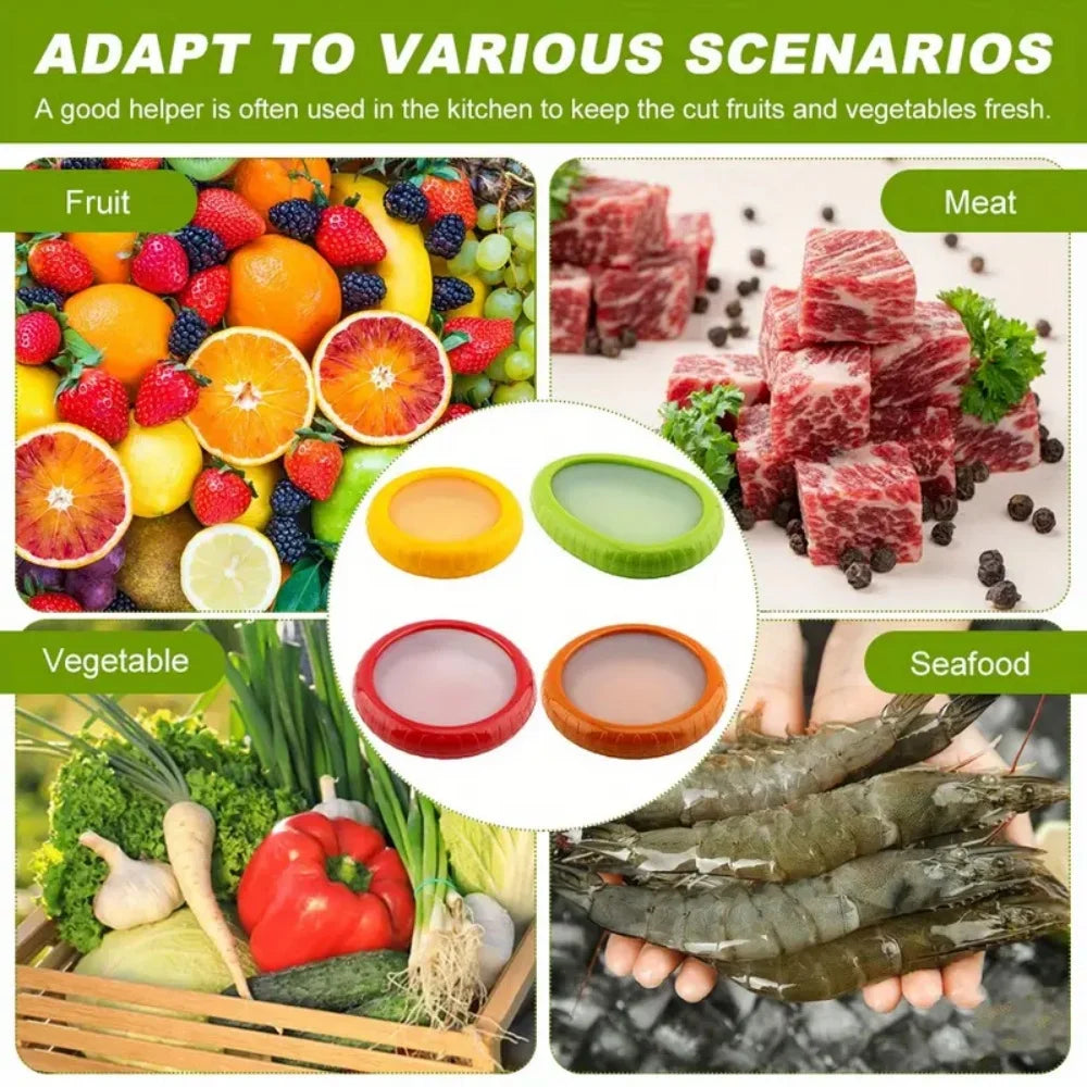 1Pcs Or 4Pcs Silicone Reusable Fruit Or Vegetable Storage Container