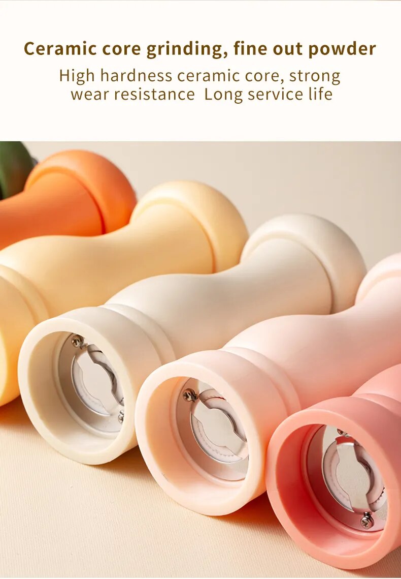6 Colors Of Refillable Salt, Pepper, Spice Or Herb Grinder.