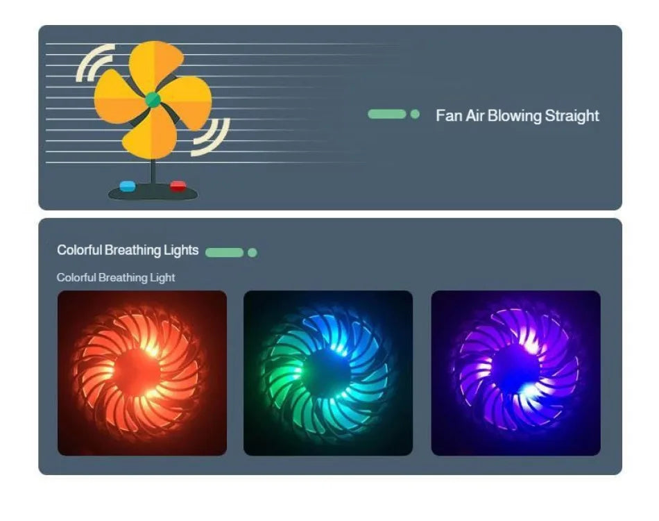 LED Rechargeable 3 Speed Silent Neck Fan