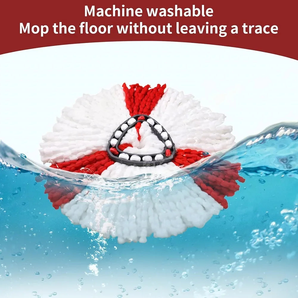 1 SET Triangular Spin Mop Base Head with Replacement Microfiber Pad