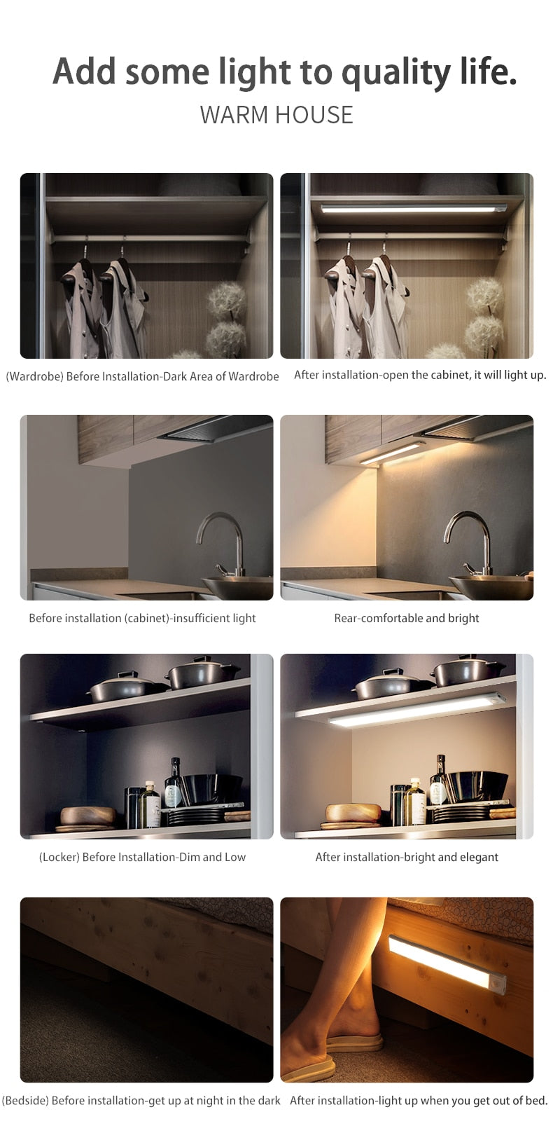 Magnetic, LED Motion Sensor Night light. Great for Under Kitchen Cabinets And Closets.