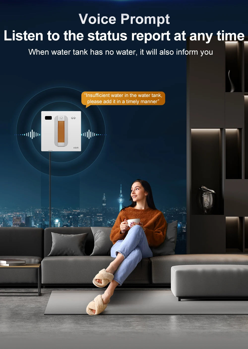 ABIR WD8 Wet Or Dry Robot Window Vacuum Cleaner ,Laser Sensor By App & Remote Control