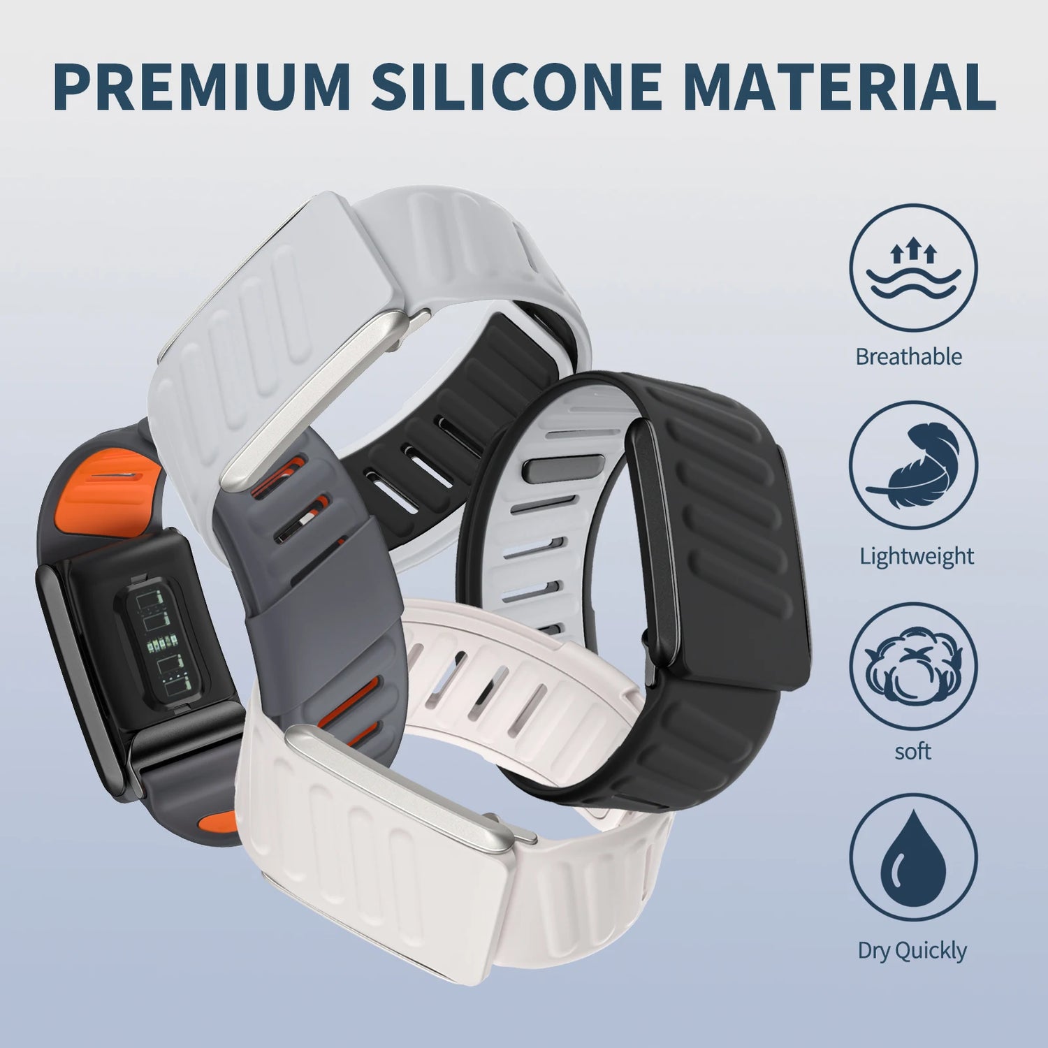 WHOOP Adjustable Silicone Waterproof, Sweatproof Sport Flex Wrist Band For 5.0