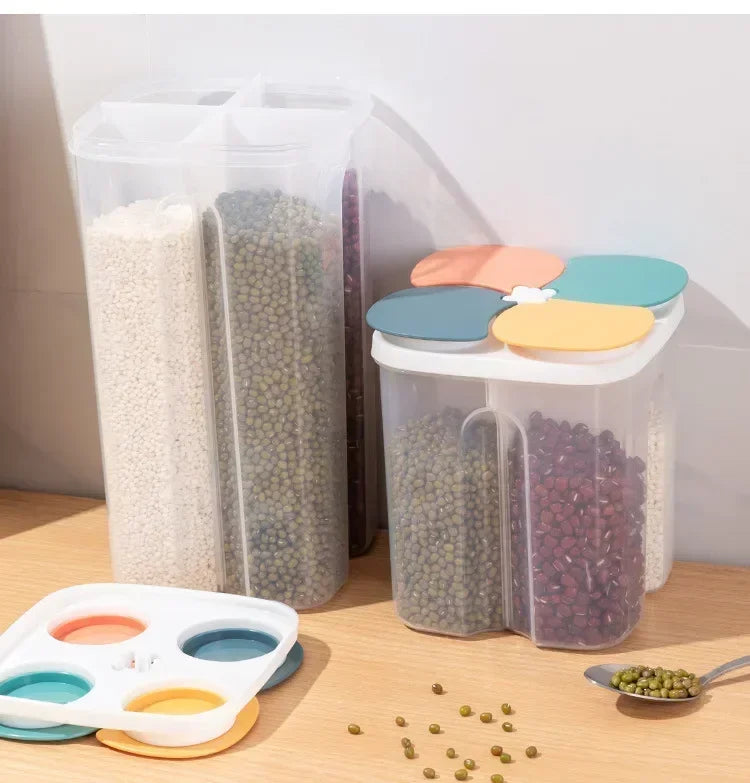 4 Grids Sealed Plastic Storage Container