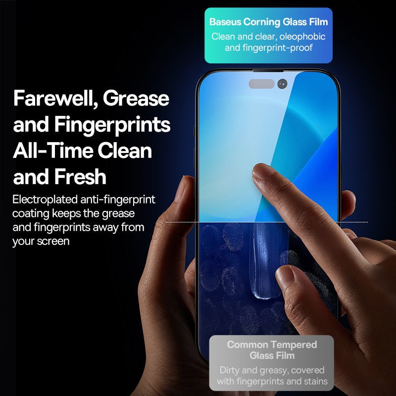 Baseus 0.4mm Corning Tempered Glass for iPhone 14 13 12 11 Pro Max Screen Protector for iPhone XR X XS Max