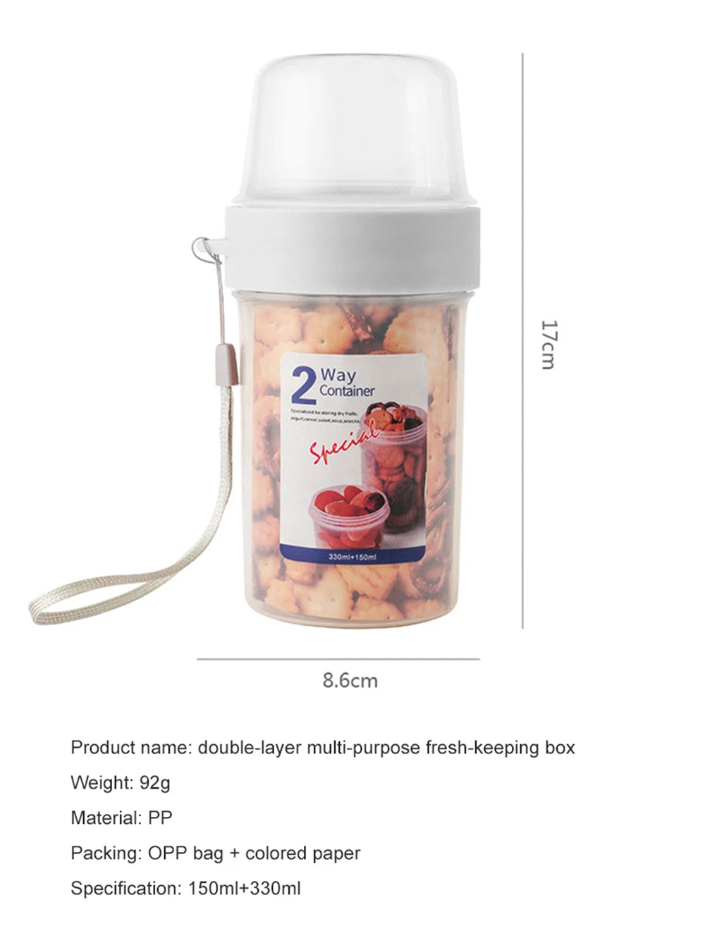 Breakfast Oatmeal Or Yogurt Sealed Container
