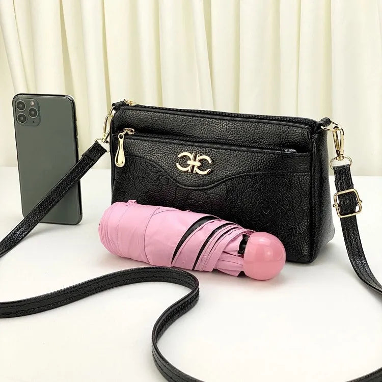 Embossed Women's Leather Shoulder Bags.