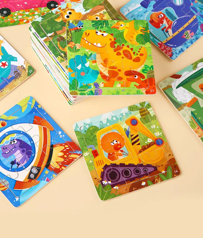 11x11cm Wooden 3d Cartoon Puzzle