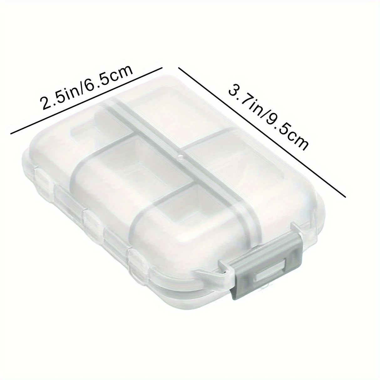 4 Pack Portable Tablet Container Box with 10 Compartments