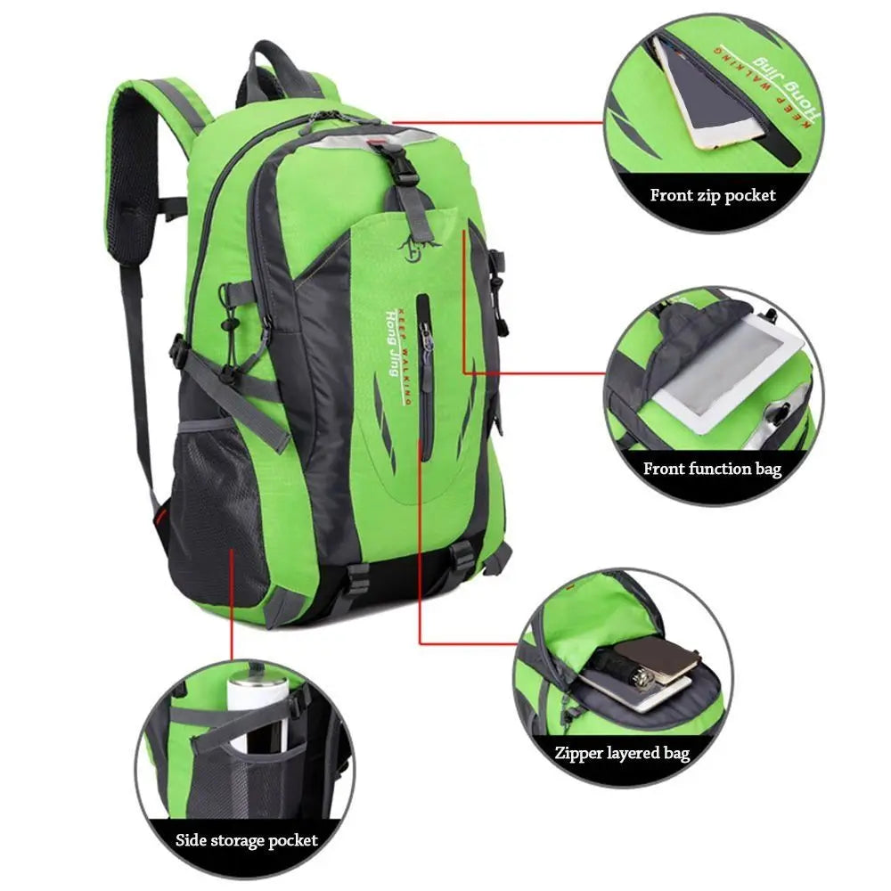 40L Waterproof Nylon Camping Backpack