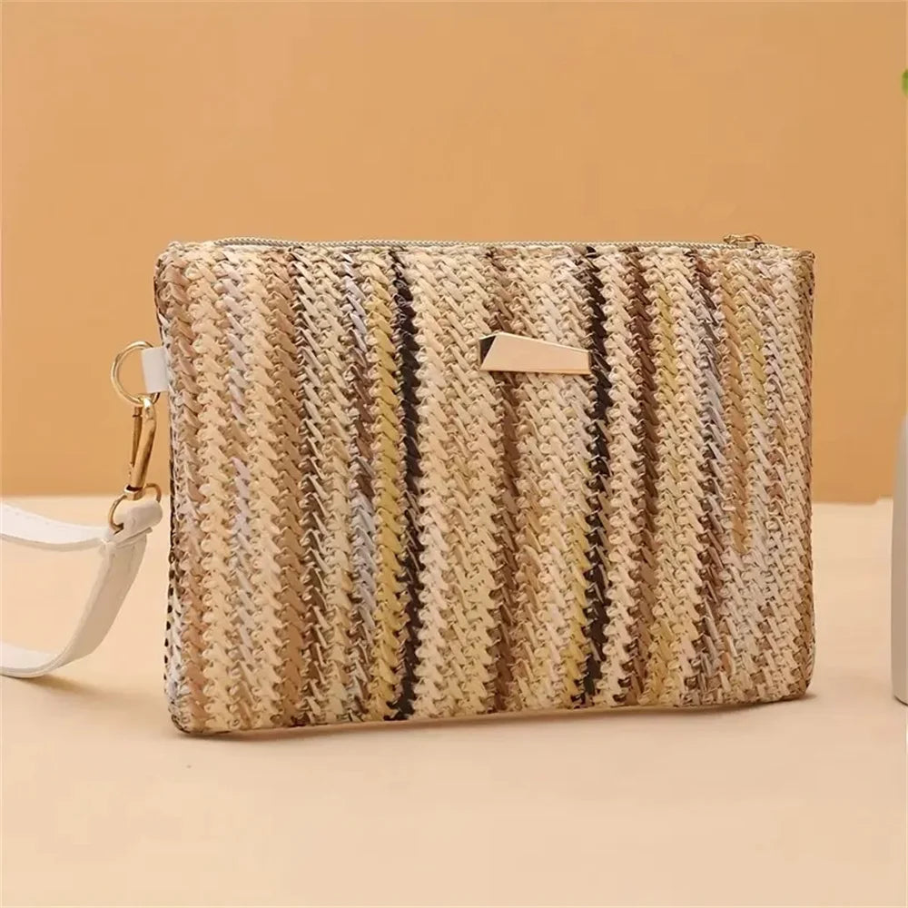 Women's Straw Clutch Wrist Handbag