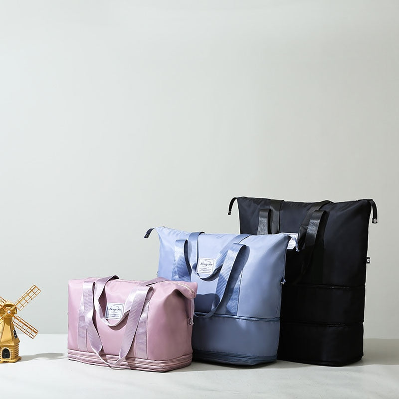 Women's AOTTLA casual handbag/carry on luggage bag for traveling. Double zipper on bottom to expand bag..