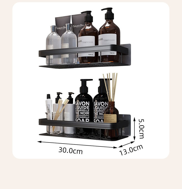 Adhesive Aluminum Storage Organizer For Bathroom Accessories.