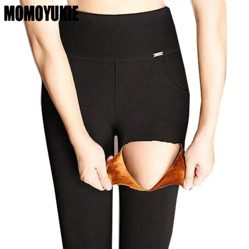 Women's High Waist Winter thick Warm Leggings.