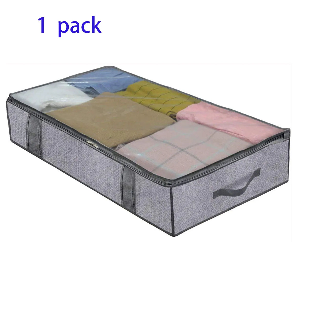 Storage Bag With Cover That Fits Under the bed With 4 Reinforced Handles