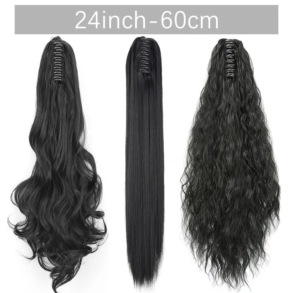 Synthetic 24 Inch Heat Resistant, Clip On Ponytail Hair Extensions.