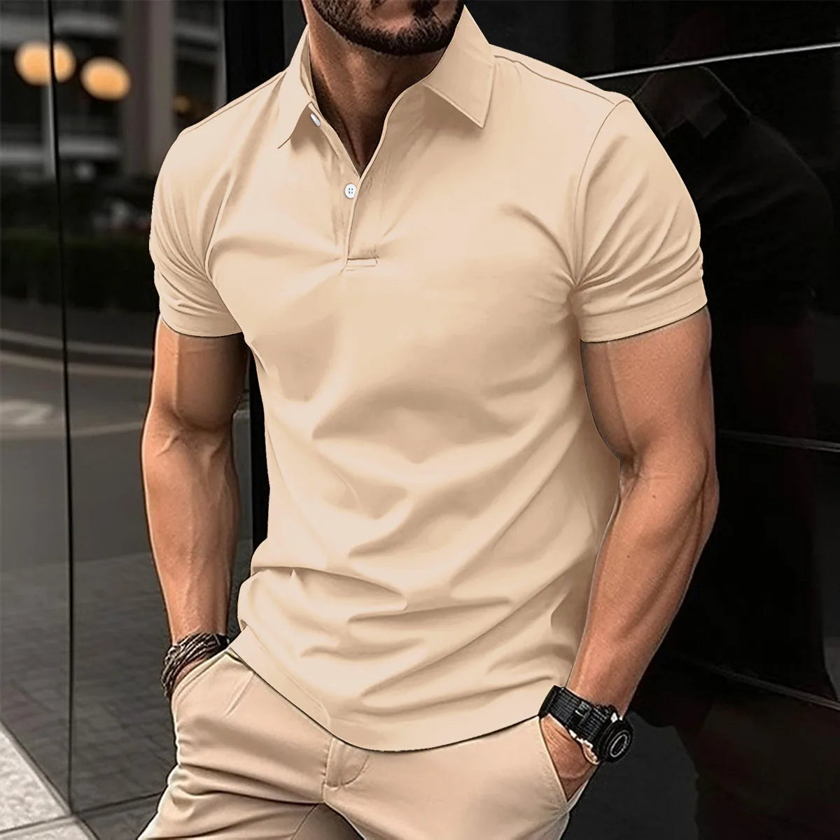 Men's Solid Color Polo T-Shirts For Business or Golf