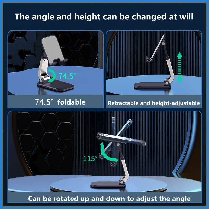 Foldable Metal Desktop Stand For Mobile Phone, iPad  Or Tablet