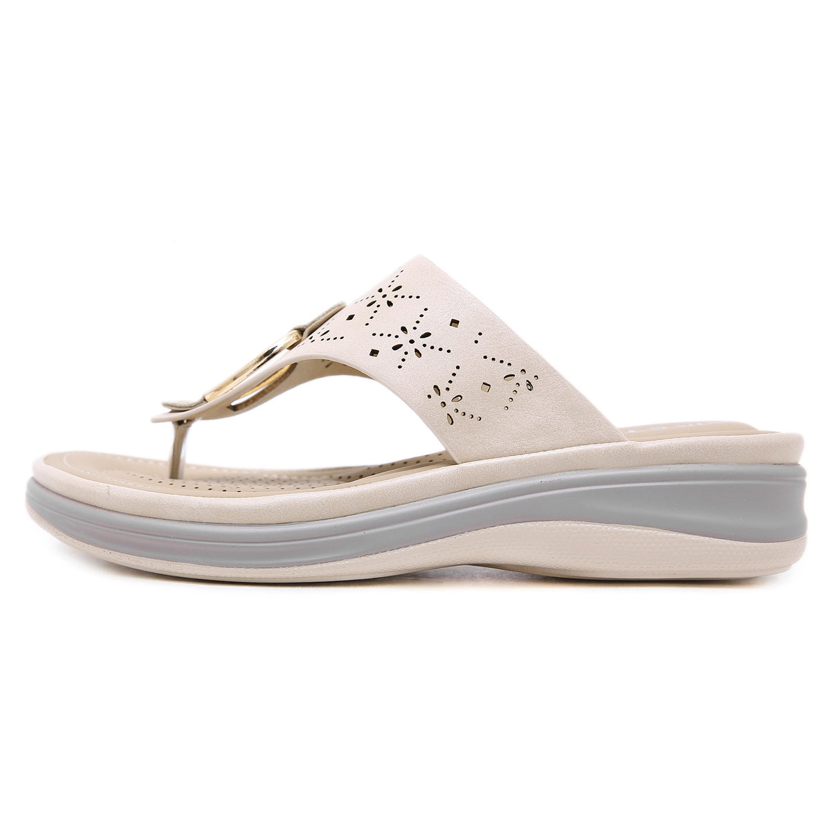 TIMETANG Soft Leather Platform Beach Sandals With Low Comfortable heels.