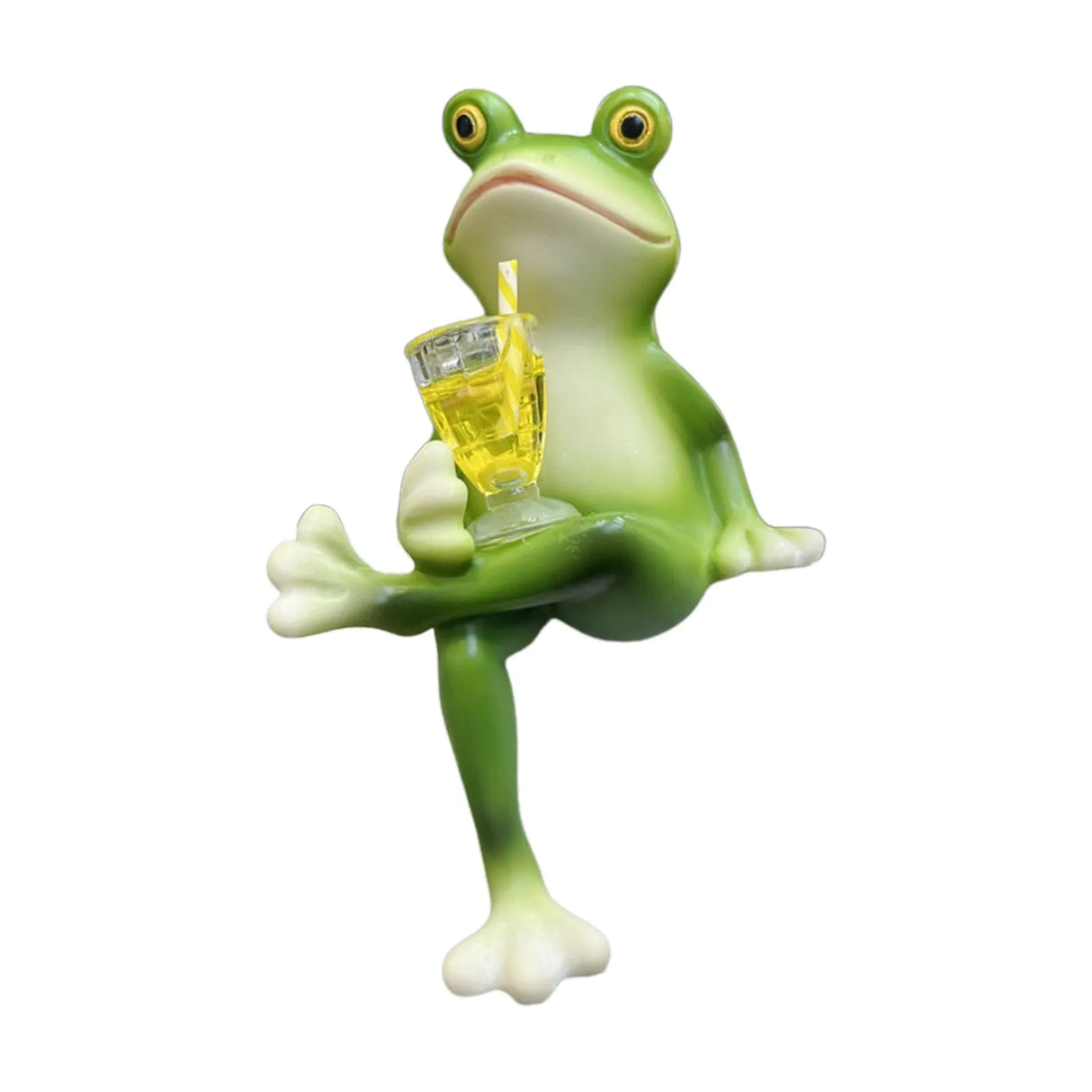 Resin Hanging Funny Drinking Frog Figurine For Planter Pots