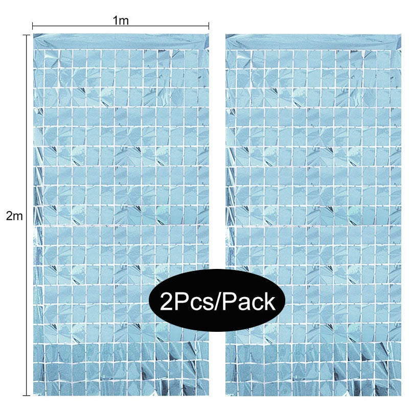 2Pack Party Metallic Foil Backdrop Curtain Decoration.  Great For Weddings, Birthdays or Showers.