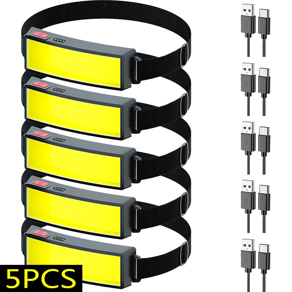 USB Rechargeable LED Head Lamp with built-in 1200mah battery .