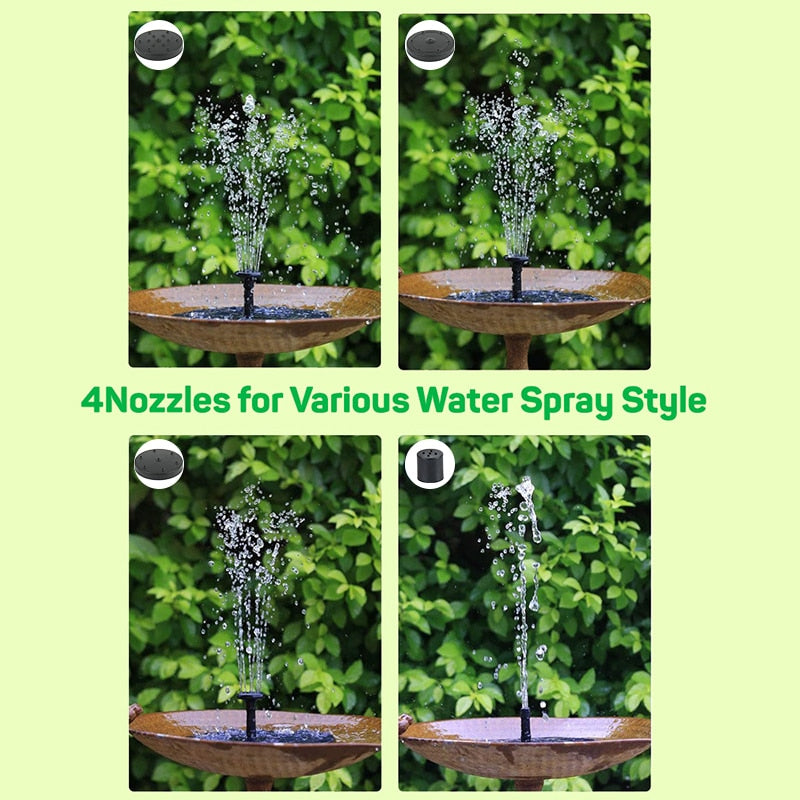 Mini Solar Powered Floating Water Fountain.