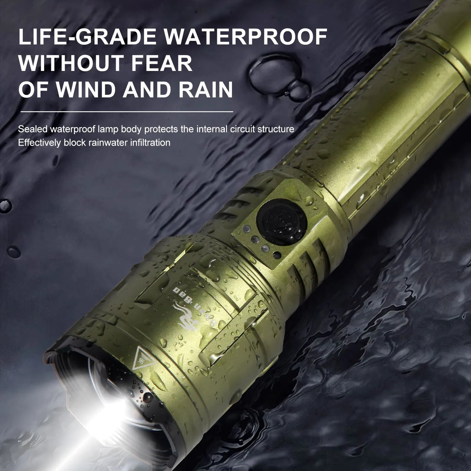 Shan bao Customized 3000LM Waterproof Flashlight With Zoom options