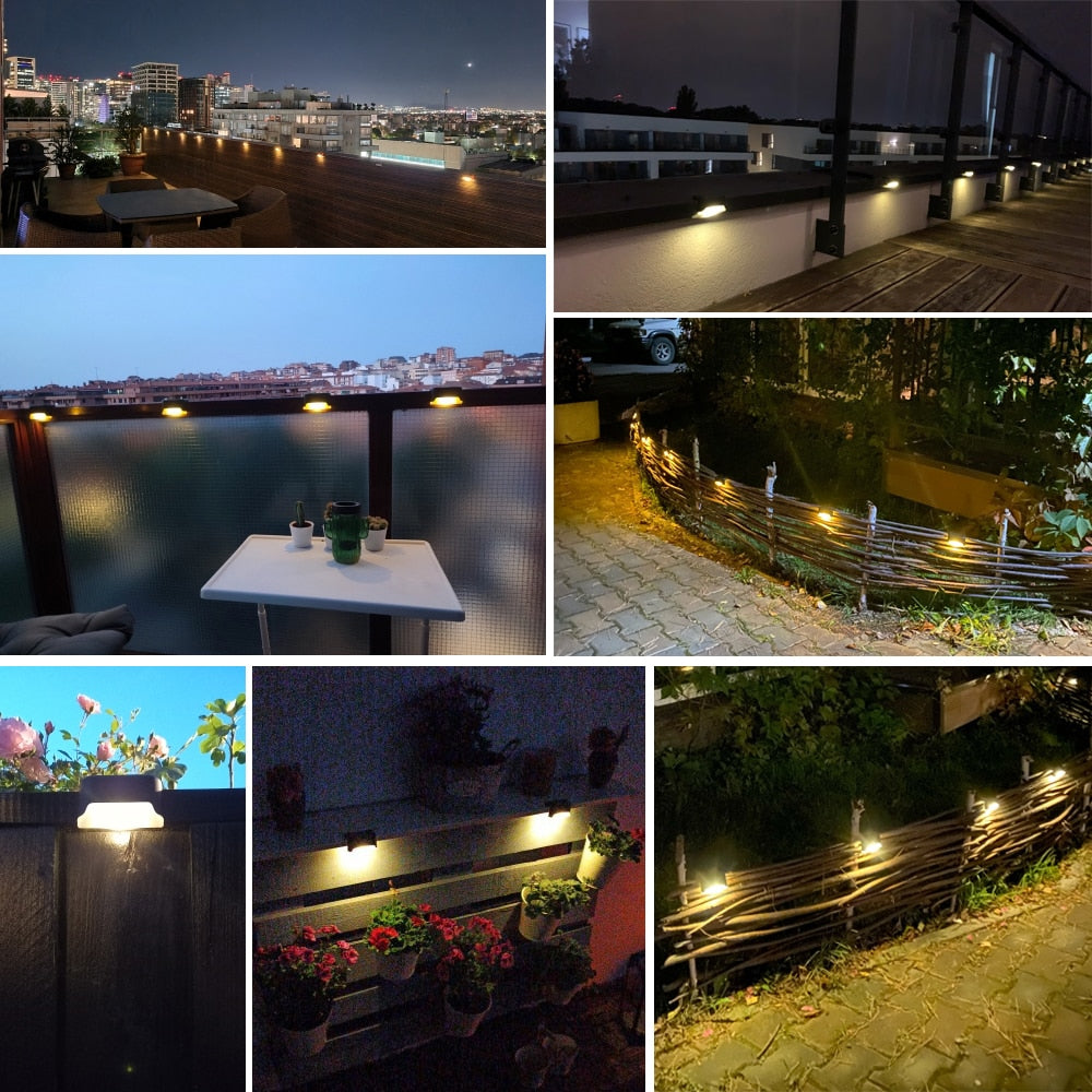 Solar Outdoor waterproof garden LED lights. Light up your patio, path, deck fence and stairs.