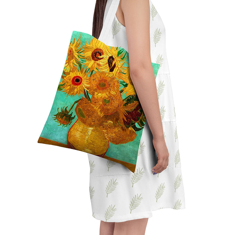 Van Gogh Oil Painting Canvas Shoulder Bags.