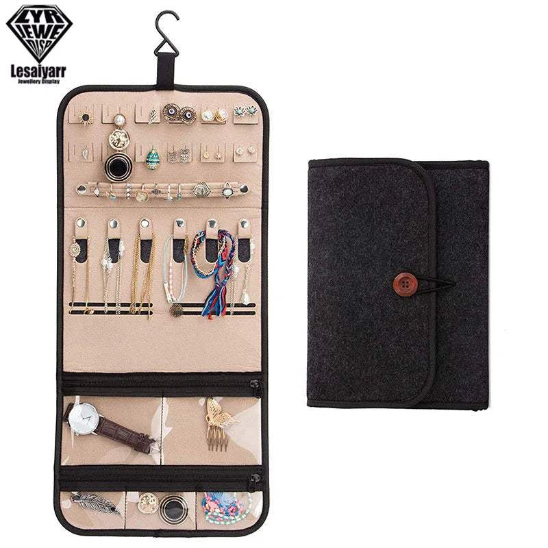 Foldable Jewelry Organizer Bag With Hanger