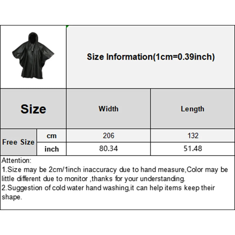 Hooded Poncho Style Raincoat
