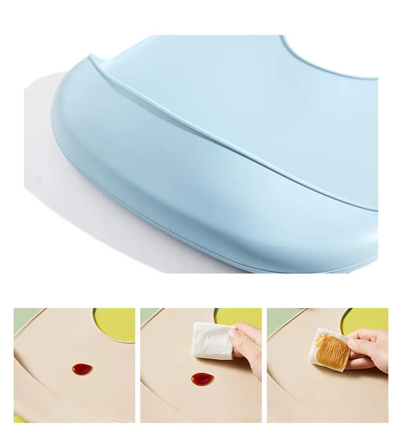 Silicone Soft Adjustable Baby Bib. BPA Free