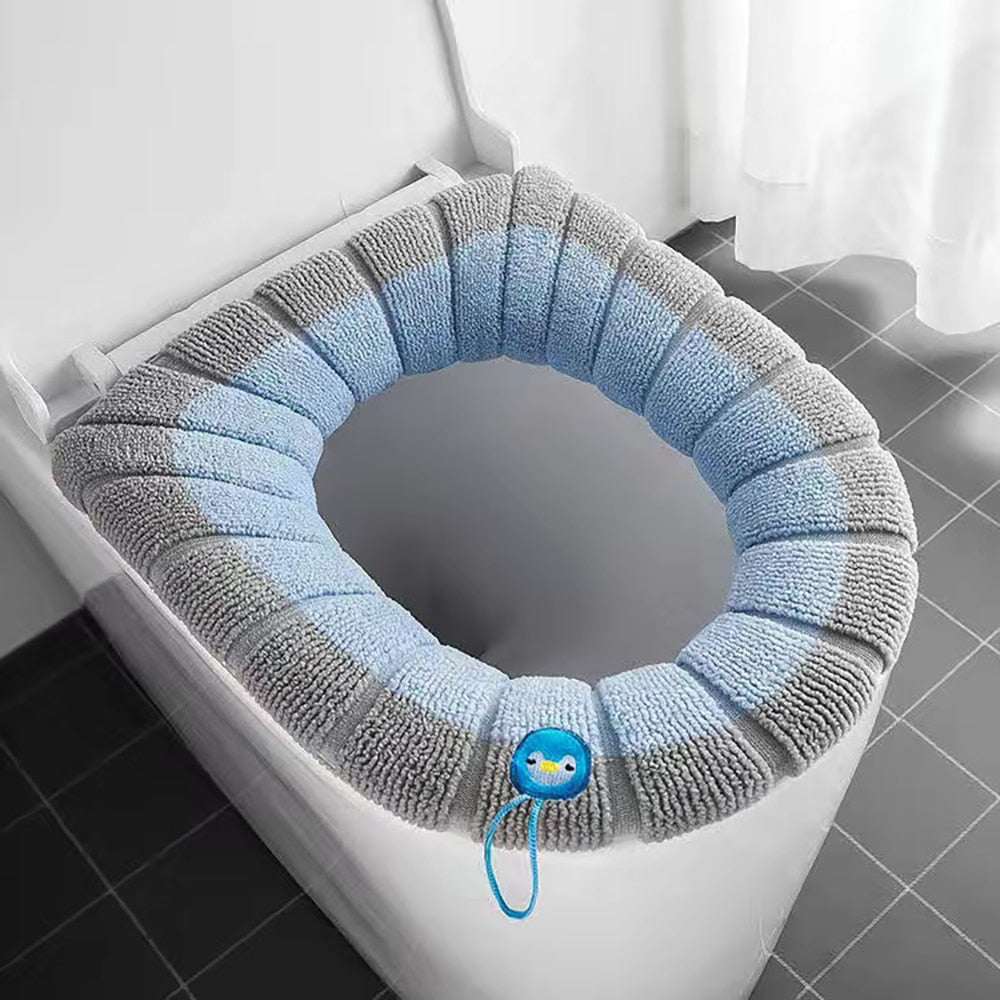 Universal Soft Warm Toilet Seat Cushion.  Easily removed and washable.