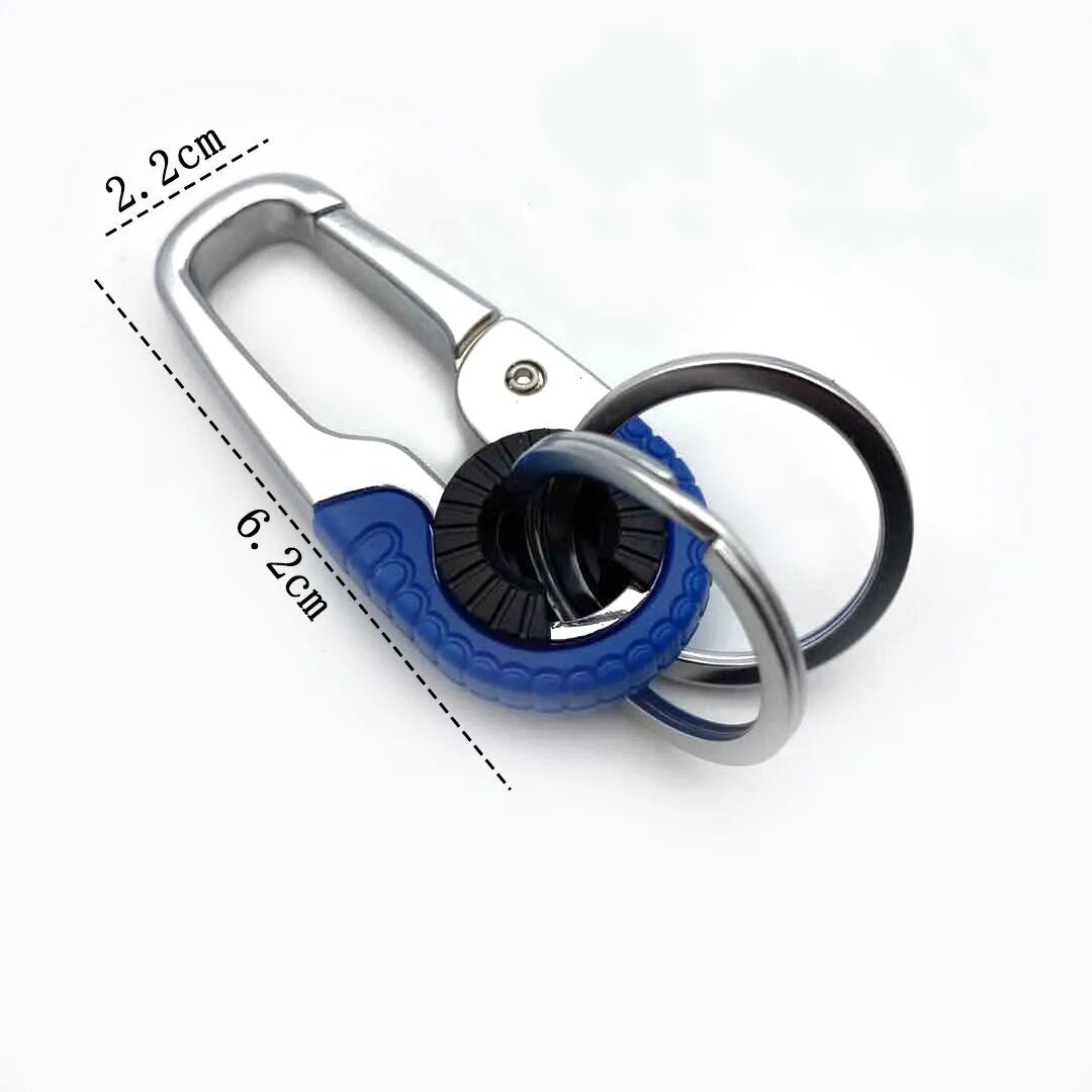 Stainless Steel, Double Ring Carabiner Keychain Buckle Clip.