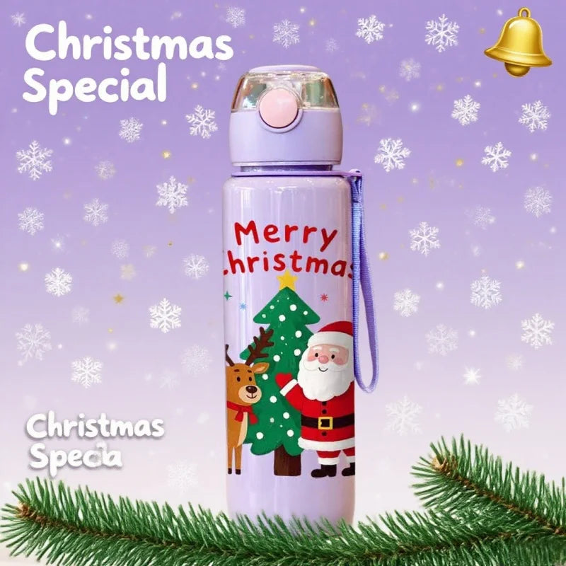 3D Printed 700ml Christmas Water Bottle With Plastic Water Cup