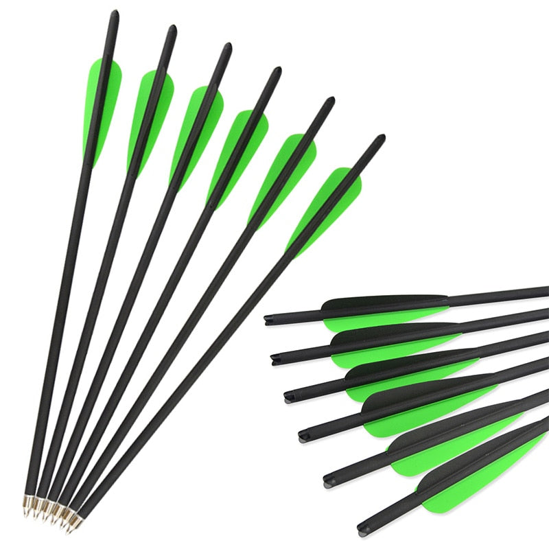 12pcs Archery Carbon Arrow 16/17/18/20/22inch Crossbow Bolts Diameter 8.8mm Arrows for Outdoor Shooting.