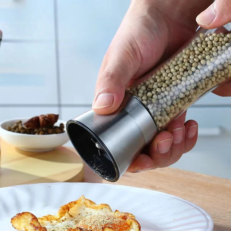 Stainless Steel Manual Glass Grinding Spice Bottle
