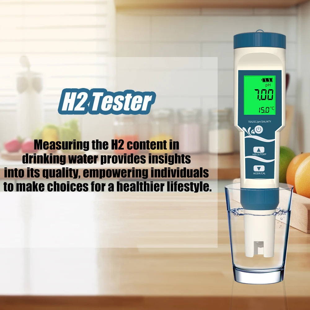 Yieryi Digital Hydrogen Water Tester PH/ORP/Temp/H2 Water ppb ppm Meter with ATC 0.01 Resolution