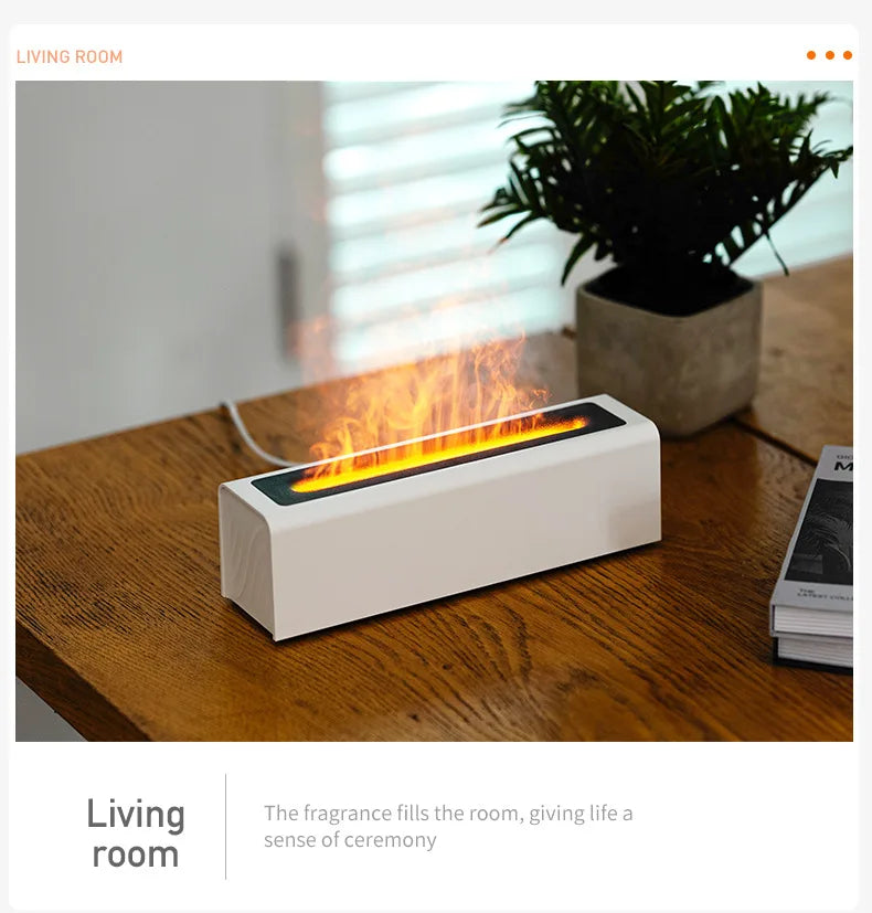 USB Realistic Fire Flame Aromatherapy cool Mist Or Essential Oil Diffuser