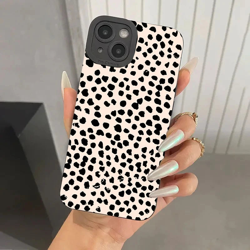 Polka Dot Soft Silicone Phone Case for iPhone 17 Air 16E 15 16 Pro Max Cases iPhone 14 13 12 11 7 8 Plus SE2
