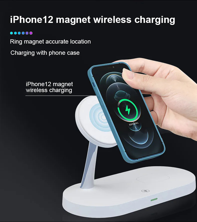 3 in 1 Wireless Charger For iPhone 15, 14, 13, 12 Pro Max for Apple Watch 5-9 & Airpods Pro 2 3.