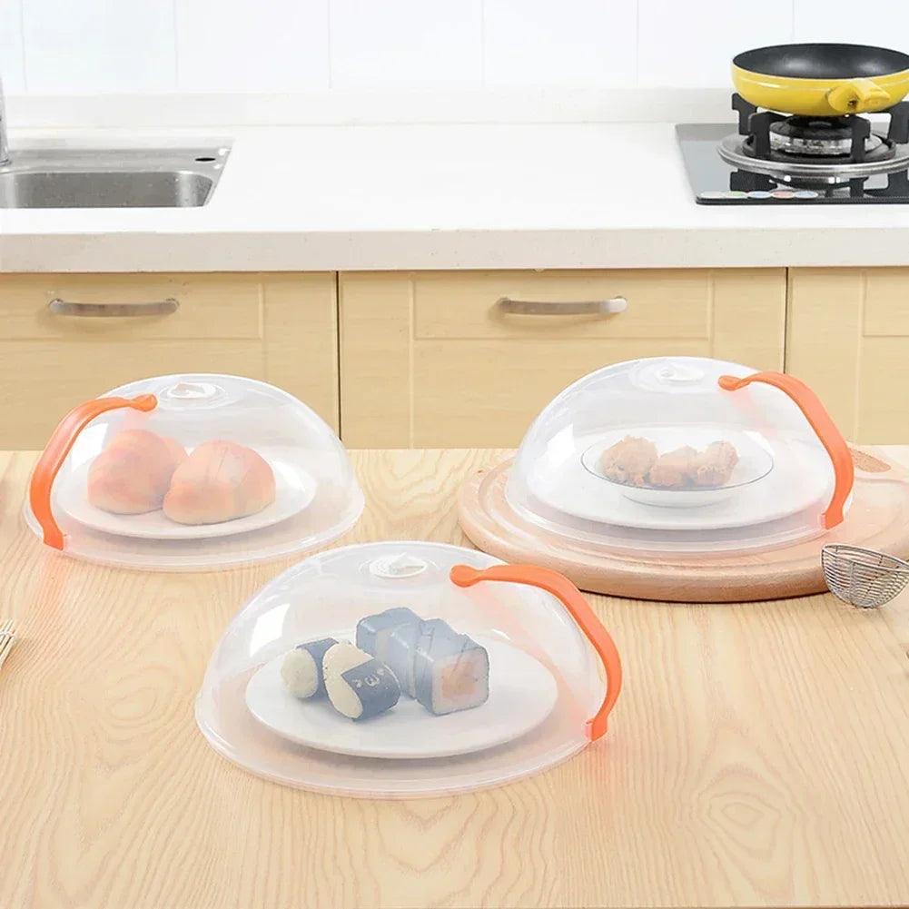 Microwave Transparent Plate Cover With Steam Vent And Handle