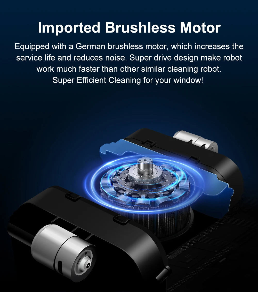 ABIR WD8 Wet Or Dry Robot Window Vacuum Cleaner ,Laser Sensor By App & Remote Control