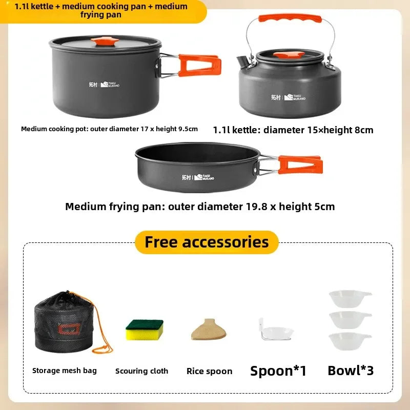 Ultralight Aluminum Camping Cookware With Storage Bag