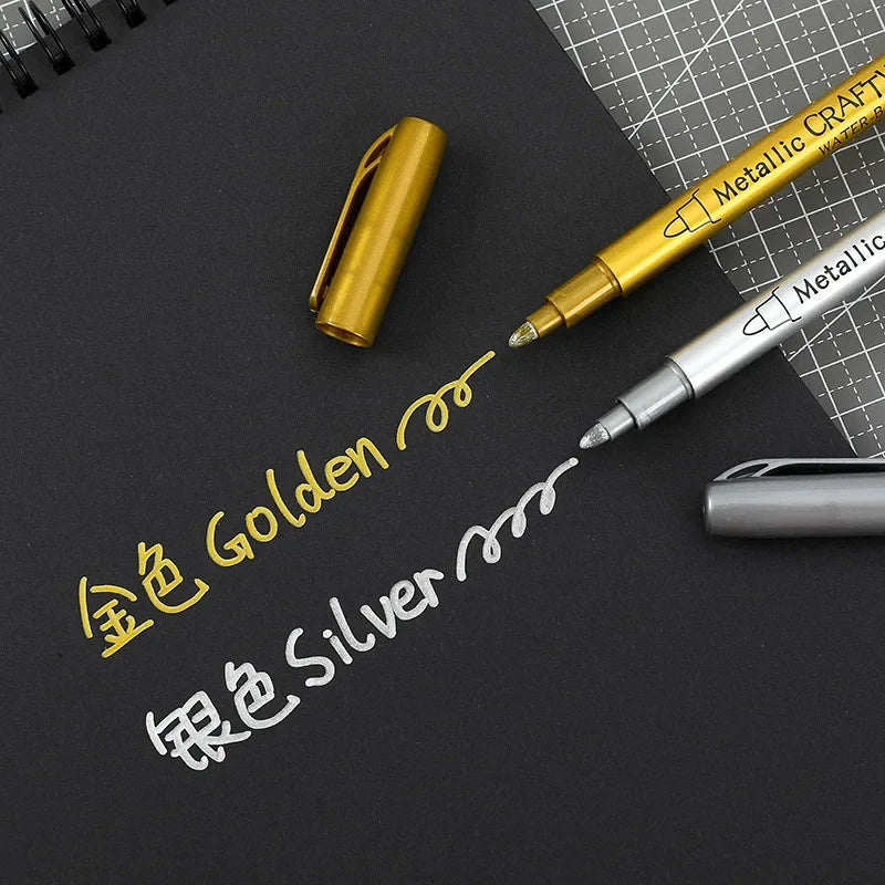 Gold Or Silver 2/1Pc  Metallic Permanent Art Marker