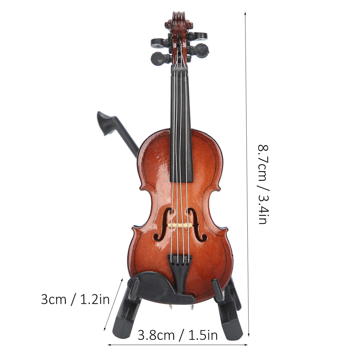 Decorative Mini Violin With Wooden Stand And Case