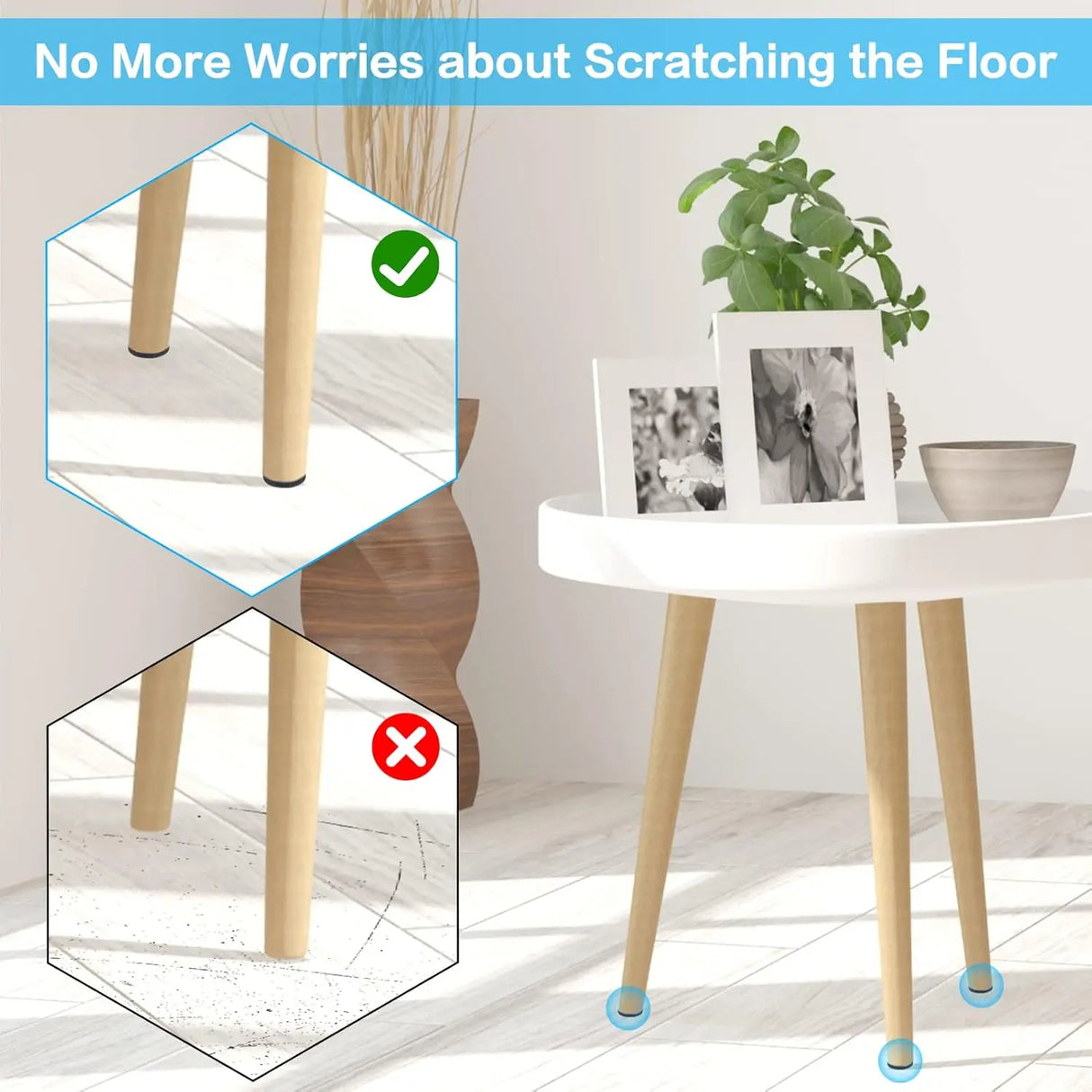 131PCS Round/Square Adhesive Felt Furniture Leg Pads