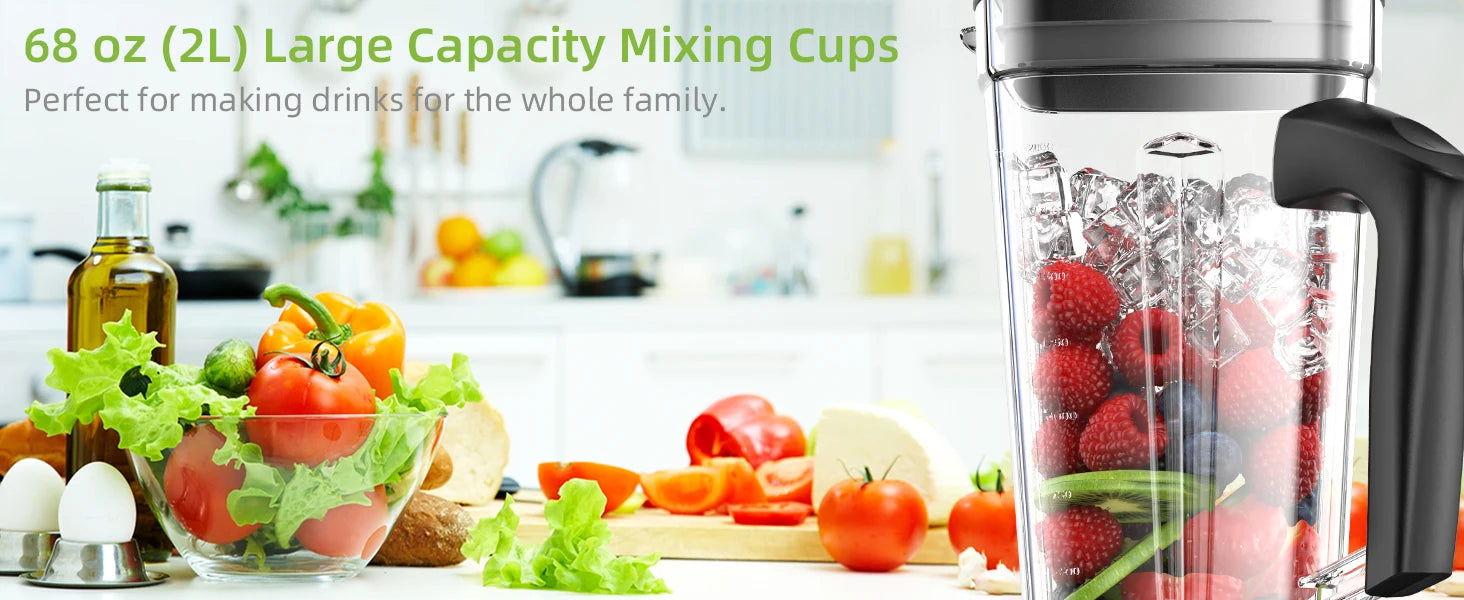 BioloMix 3HP 2200W Heavy Duty Commercial Grade Blender With BPA Free 2L Jar